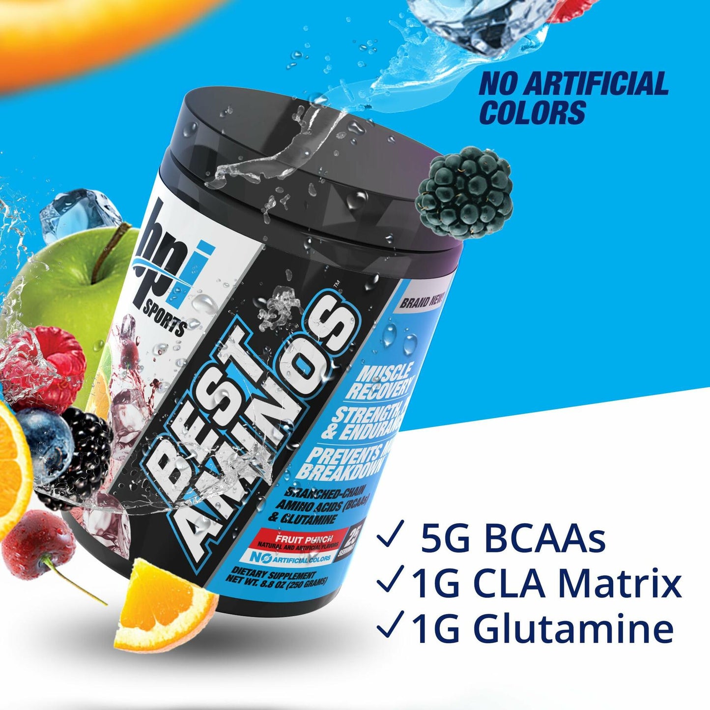 BB10/25 BPI Sports Best Aminos BCAA Powder 25 Serv Fruit Punch