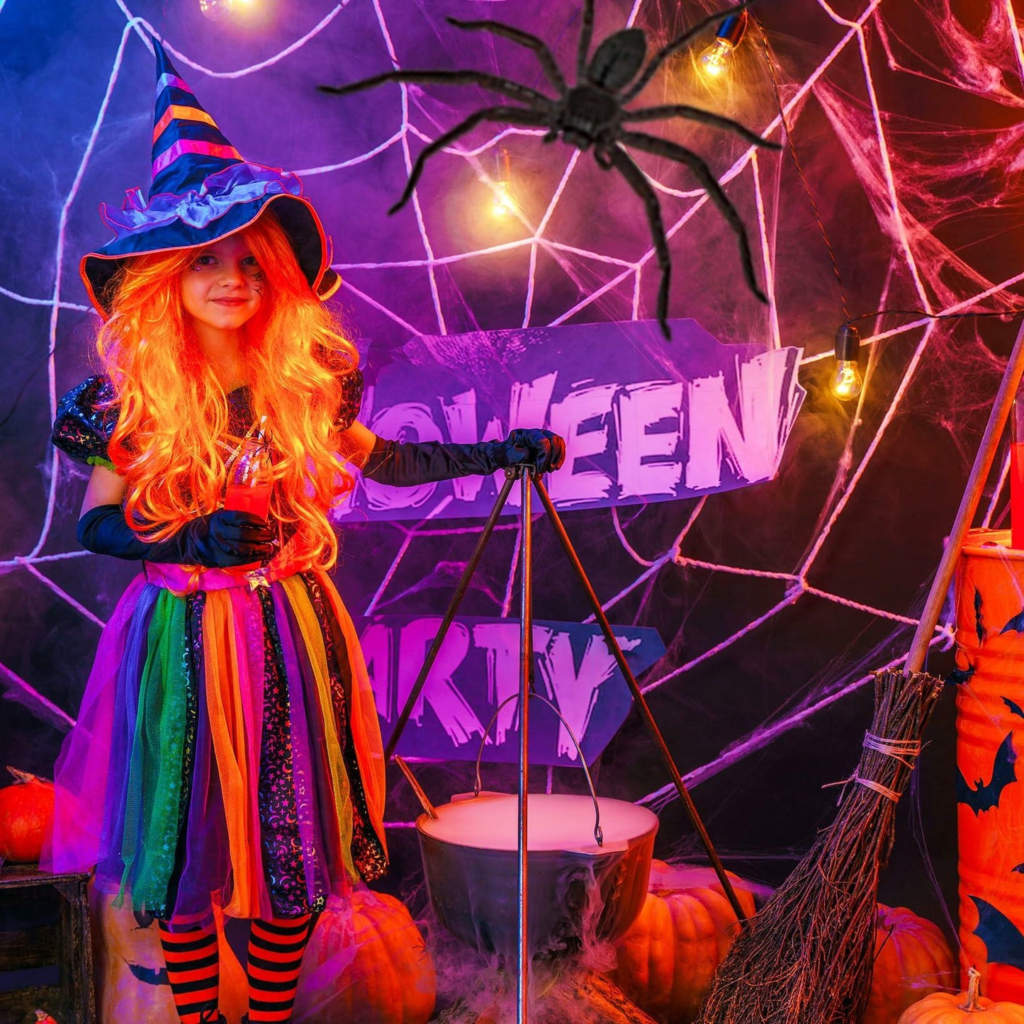 Goklmn Spider Webs Halloween Decorations Outdoor 10.5ft 7 Coils White