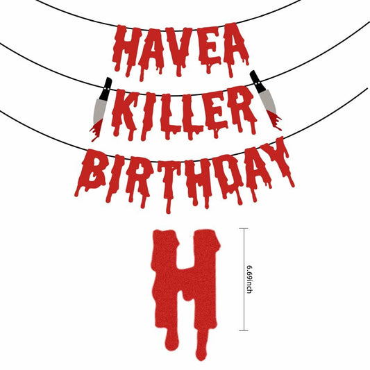 Quimoy Halloween Banner Decorations with 12 Pcs Bat Wall Stickers Party Decor