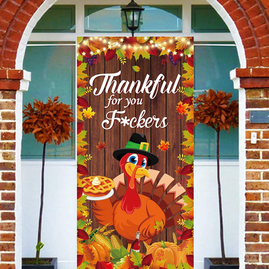Friendsgiving Party Door Cover Banner Large Autumn 6x2.9 Ft Backdrop