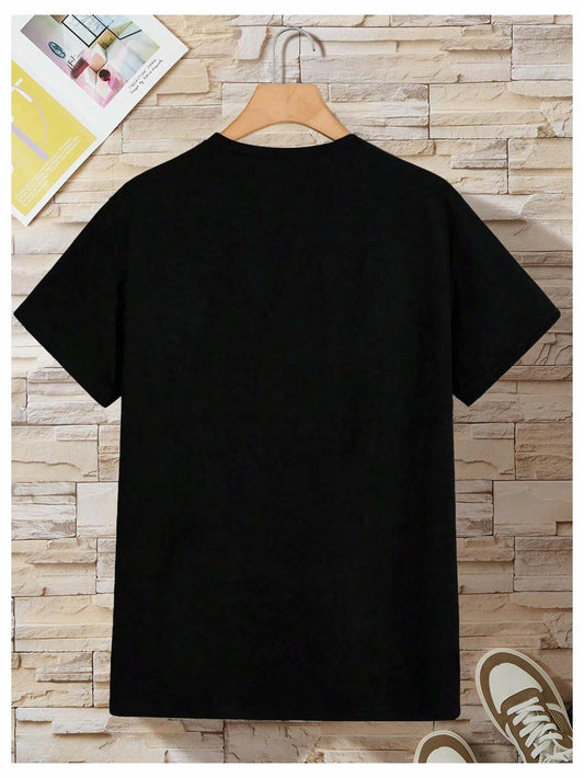 RoseSeek Boys Letter Graphic Crewneck Tee Black Red Size 11