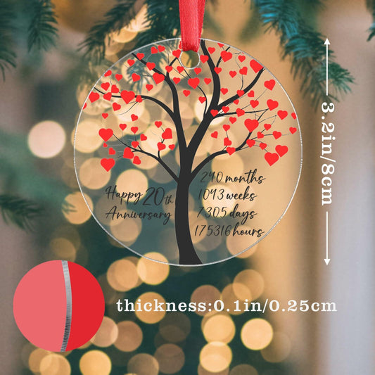 60th Anniversary Acrylic Ornament for Him Her Couples Wedding Gift