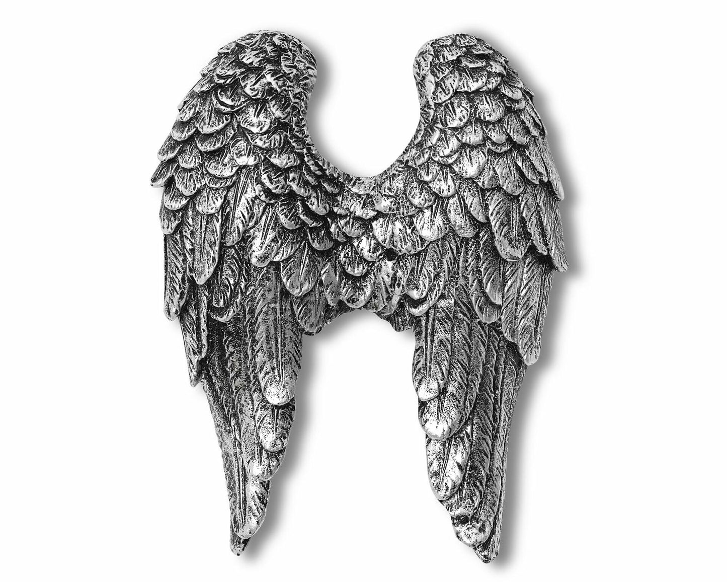 AMOIENSIS Angel Wings Wall Art Sculpture 6in Resin Antique Silver Decor