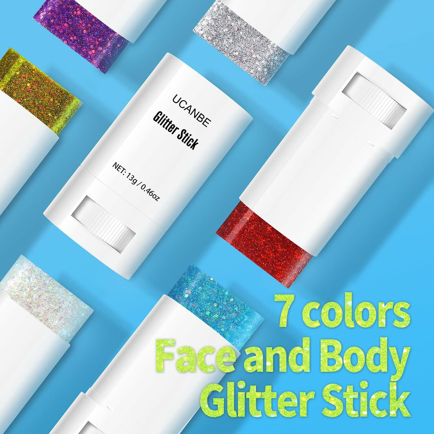 UCANBE Purple Body Glitter Stick Chunky Makeup for Face Hair Lips