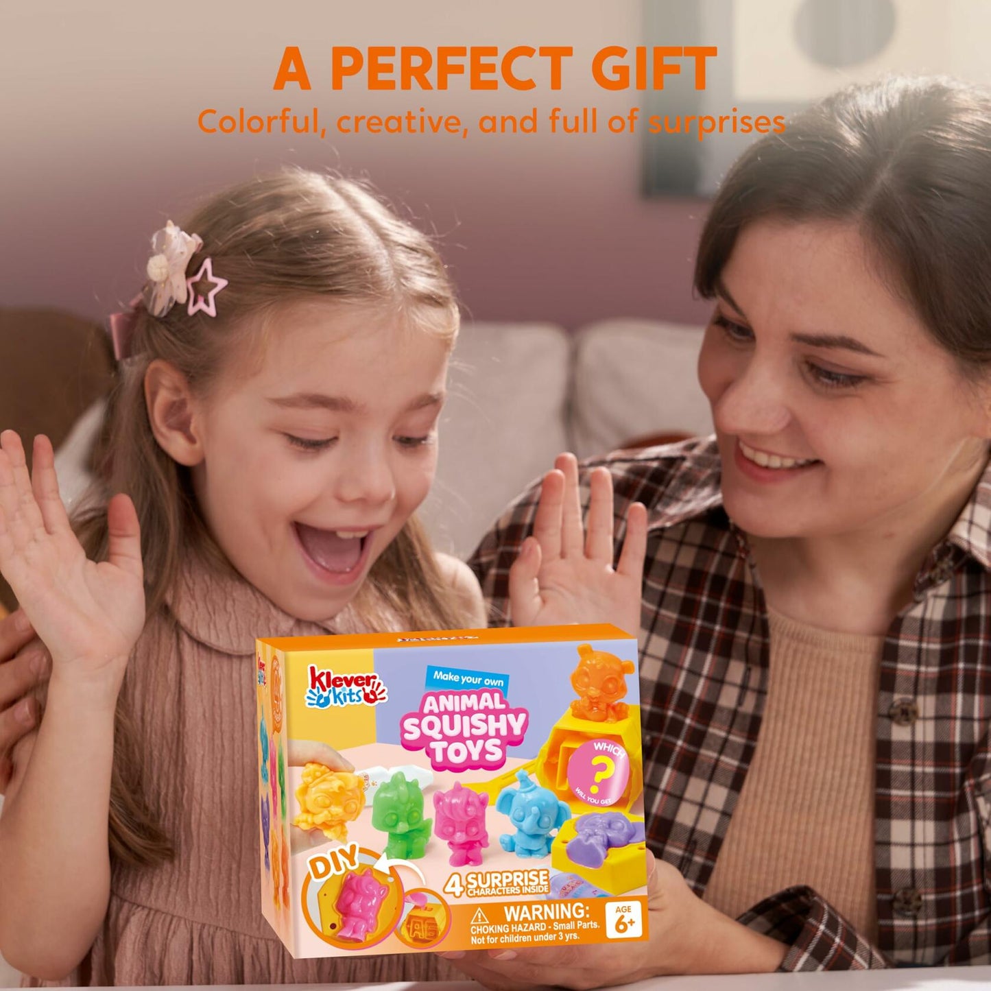 Klever Kits Mystery Box Squishy Animal Kit 4 Characters Arts Crafts