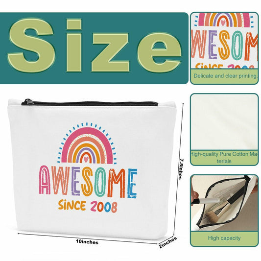 Sldpngo 17th Birthday Makeup Bag Cosmetic Pouch Girls Pink