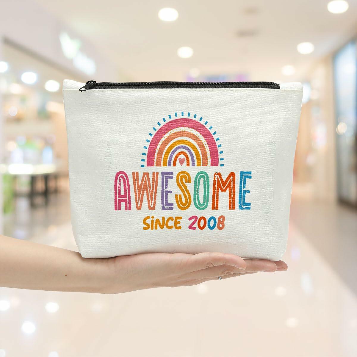 Sldpngo 17th Birthday Makeup Bag Cosmetic Pouch Girls Pink