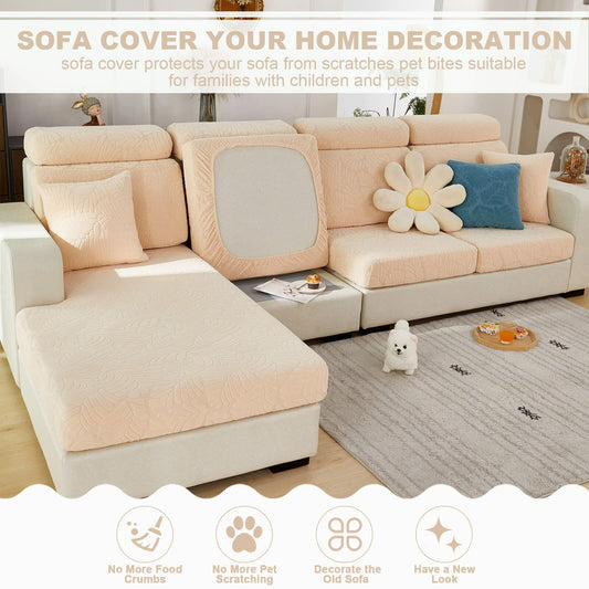 Universal Sofa Cover Stretch Slipcover Anti-Slip L Shape Large Grey