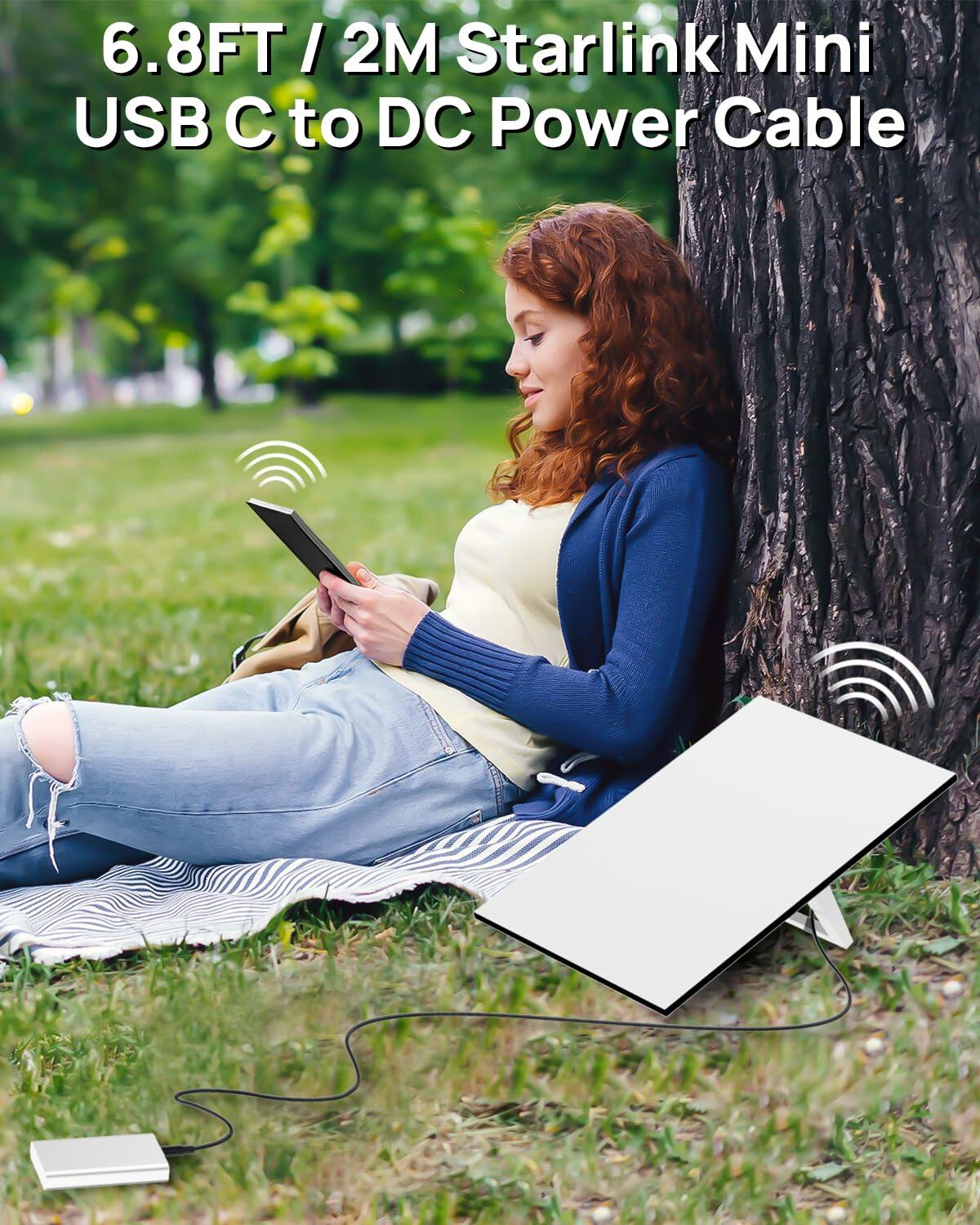 Starlink Mini USB-C to DC Power Cable 6.5FT Black Portable Accessory