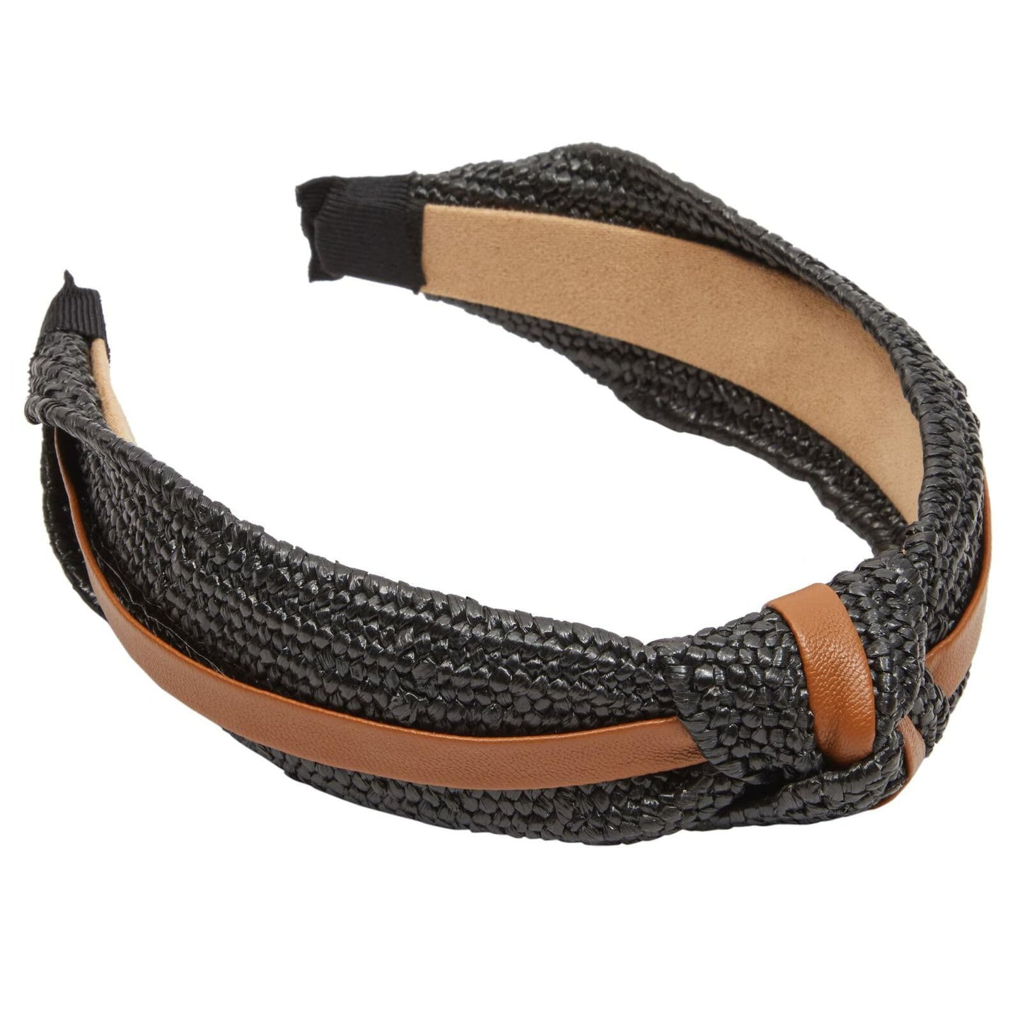 Glamlily Woven Knotted Headbands with Faux Leather Accents 4 Pack Multi