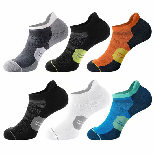 NTCARE Men's Ankle Running Socks Cushioned Low Cut White 6 Pack Size M