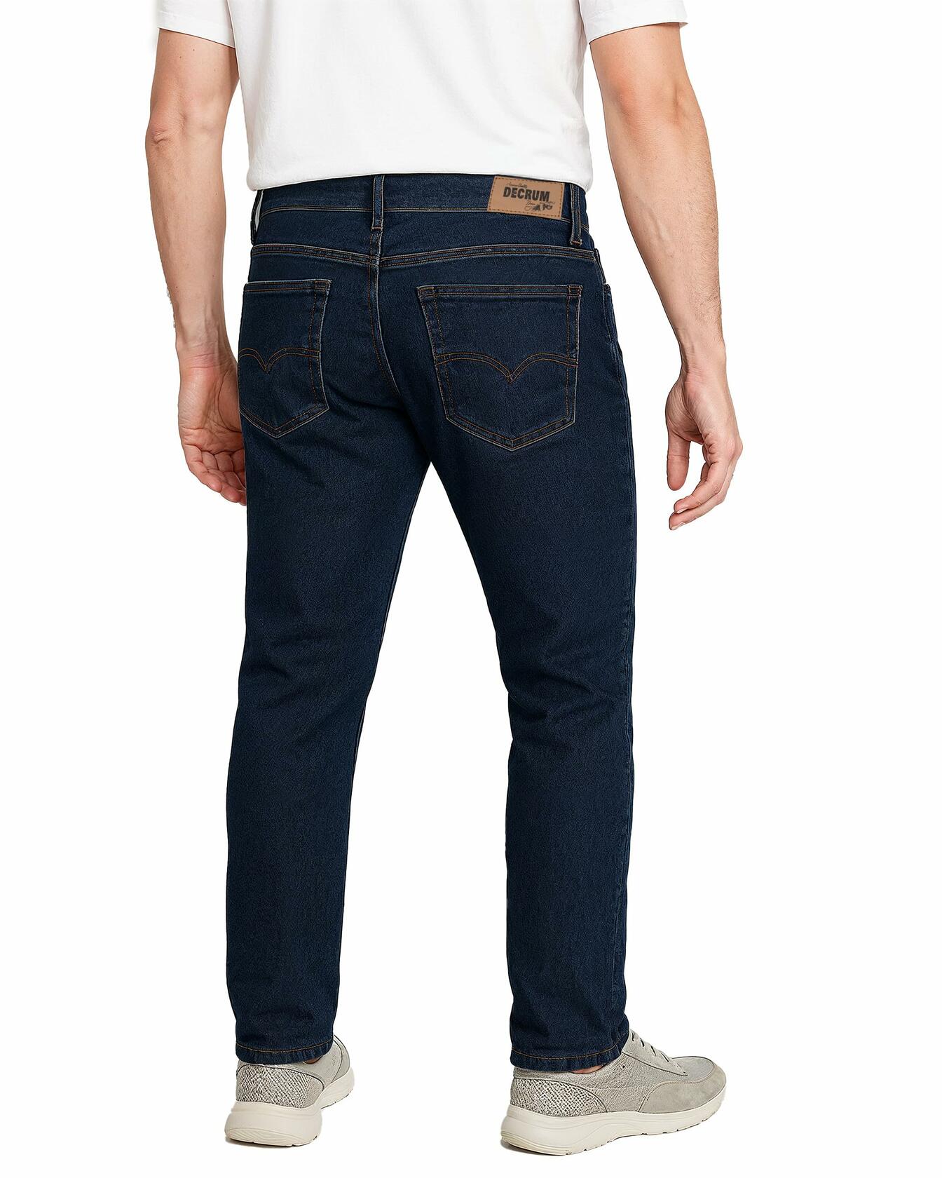 Decrum Men's Denim Jeans Tapered Casual Pants Blue Size W40 L30