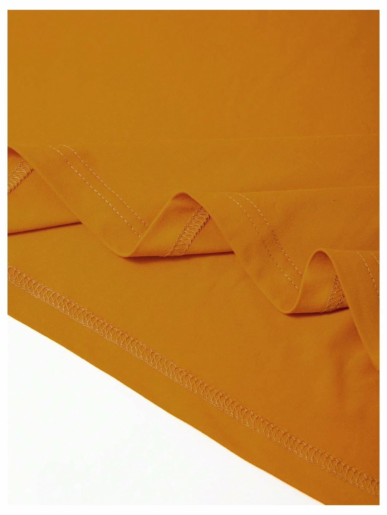 COZYEASE Men's Color Block Striped Long Sleeve Tee Mustard Yellow Size XL