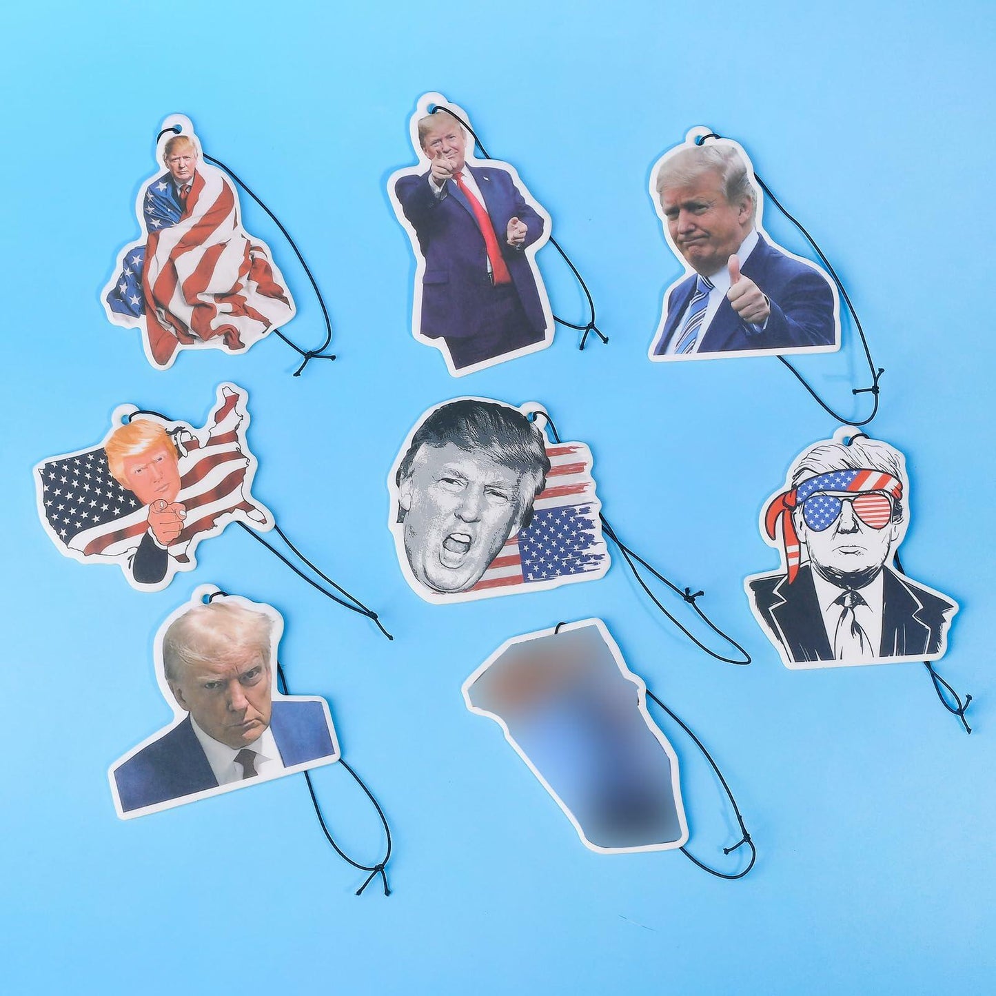 GTOTd President Fresh Ice Car Air Freshener American Flag 8 Pack