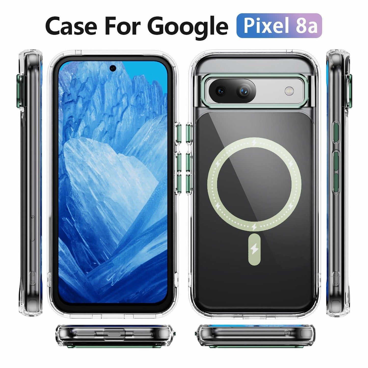 Coccoee Google Pixel 8A Case Magnetic Slim Shockproof Light Green Cover