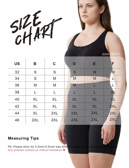 POSHDIVAH Nursing Bra Front Zip Padded Maternity Sports Tank Top Black Size M