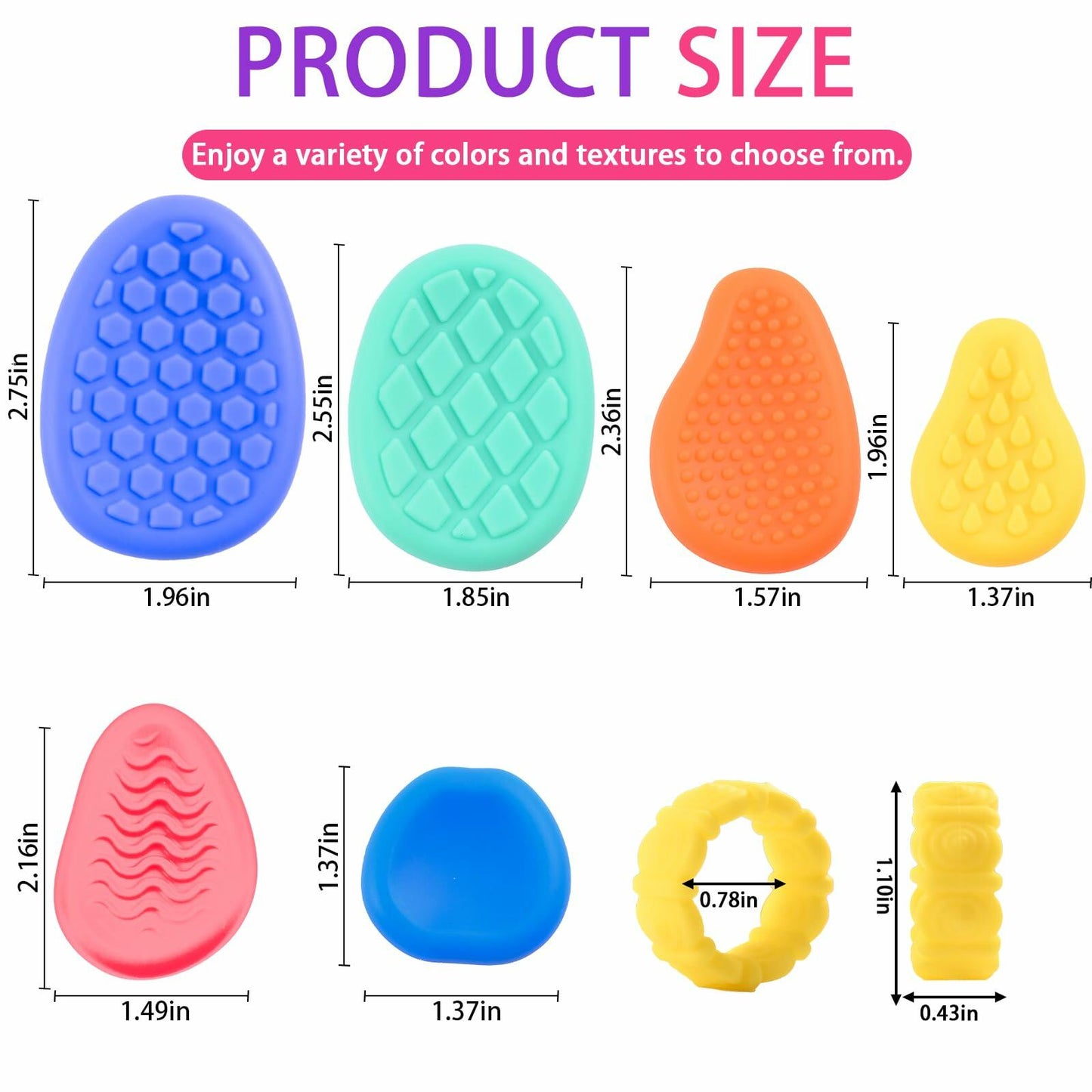 12 Pack Sensory Stone & Rings Fidget Toys Autism Calming Fun