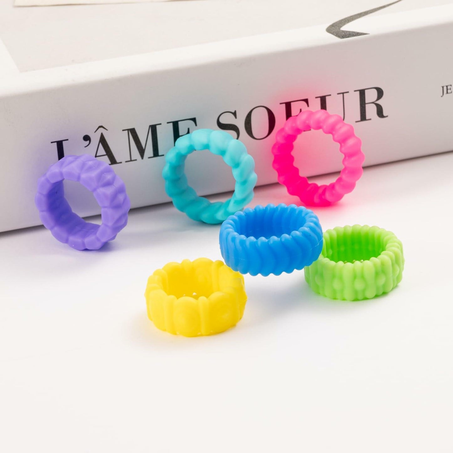 12 Pack Sensory Stone & Rings Fidget Toys Autism Calming Fun