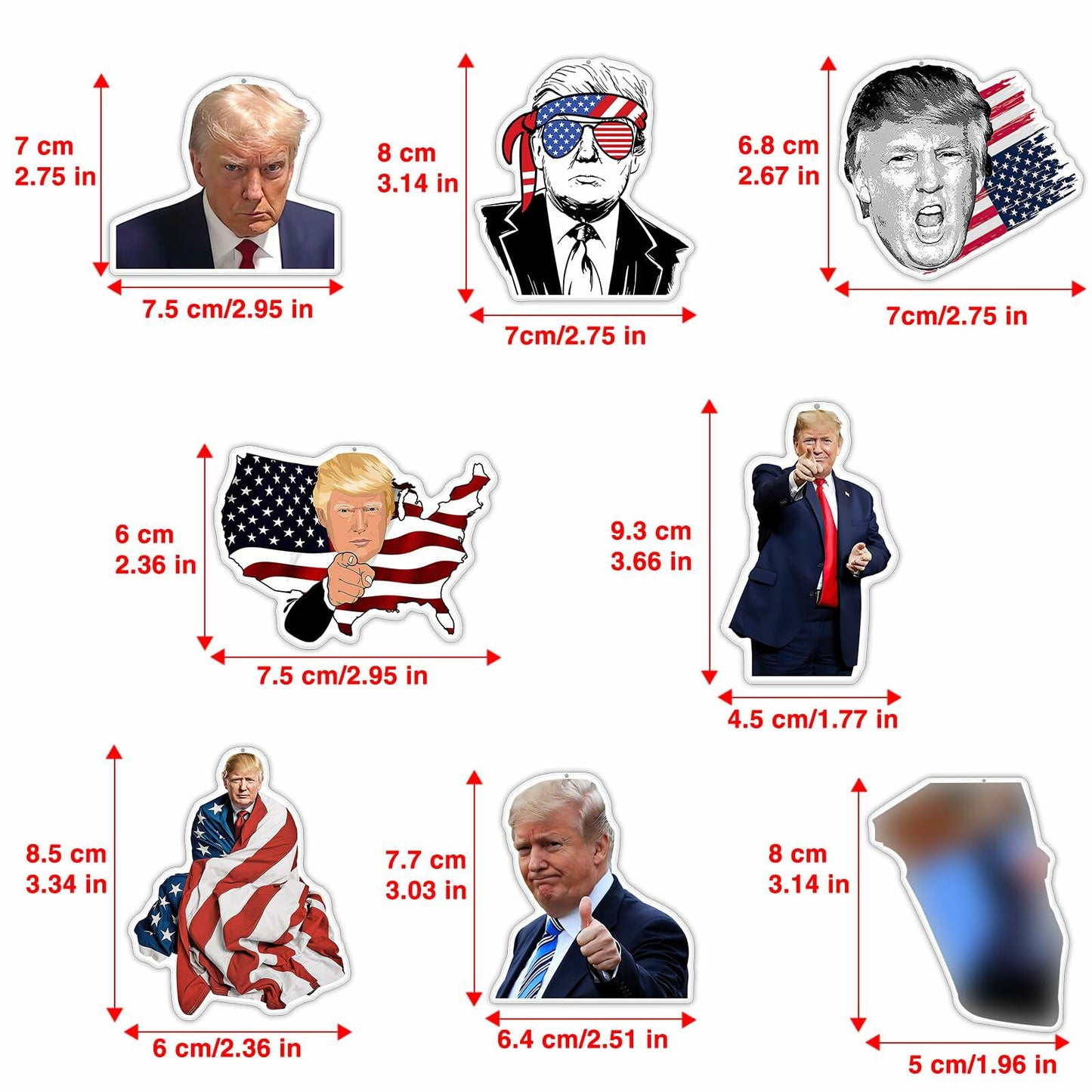 GTOTd President Fresh Ice Car Air Freshener American Flag 8 Pack