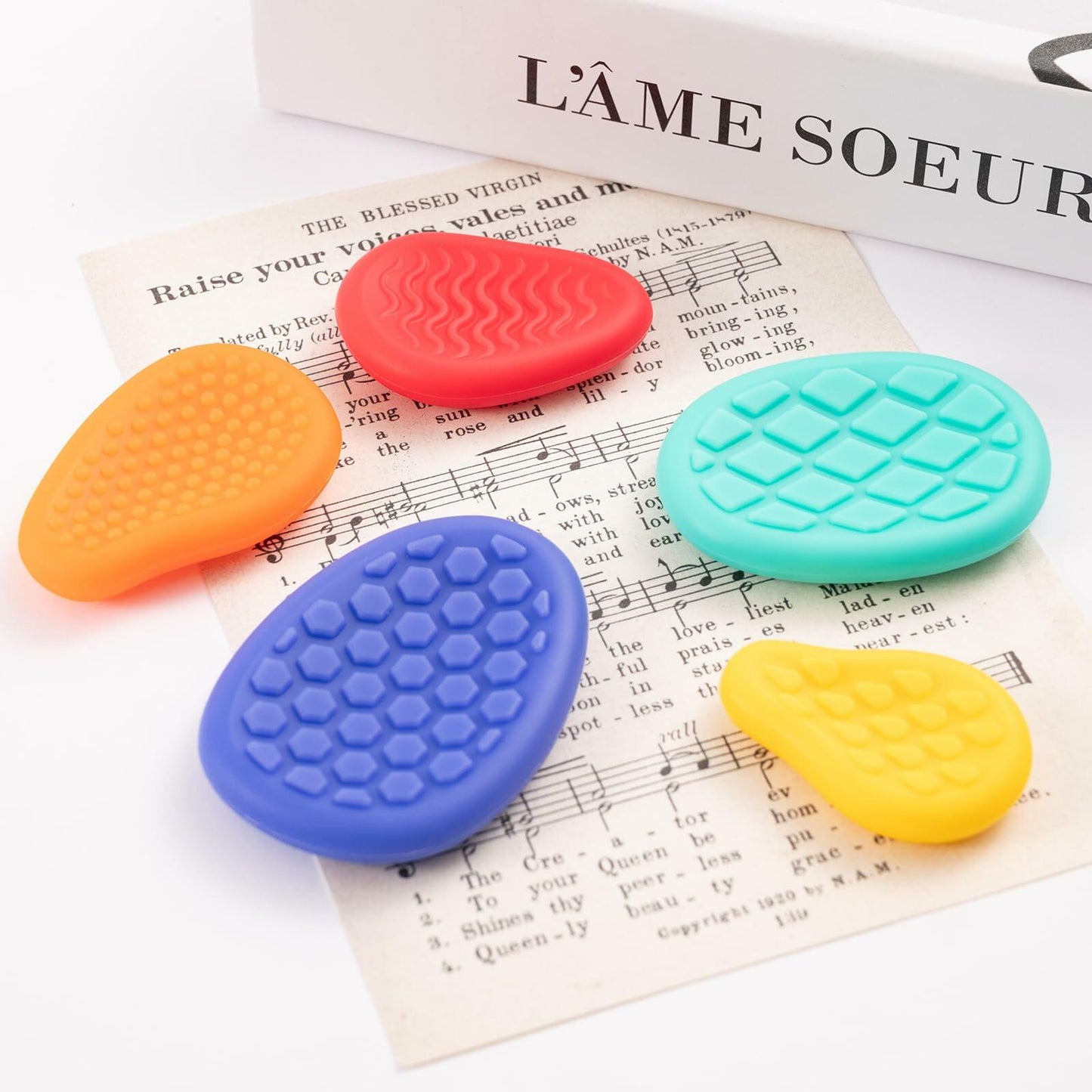 12 Pack Sensory Stone & Rings Fidget Toys Autism Calming Fun