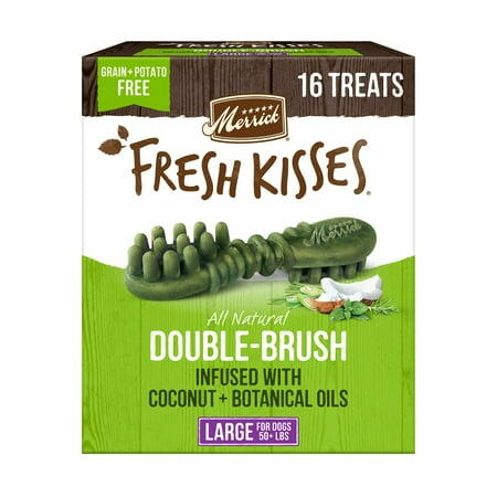 BB07/25 Merrick Fresh Kisses Dental Chews Large 27oz Coconut Botanical Oils