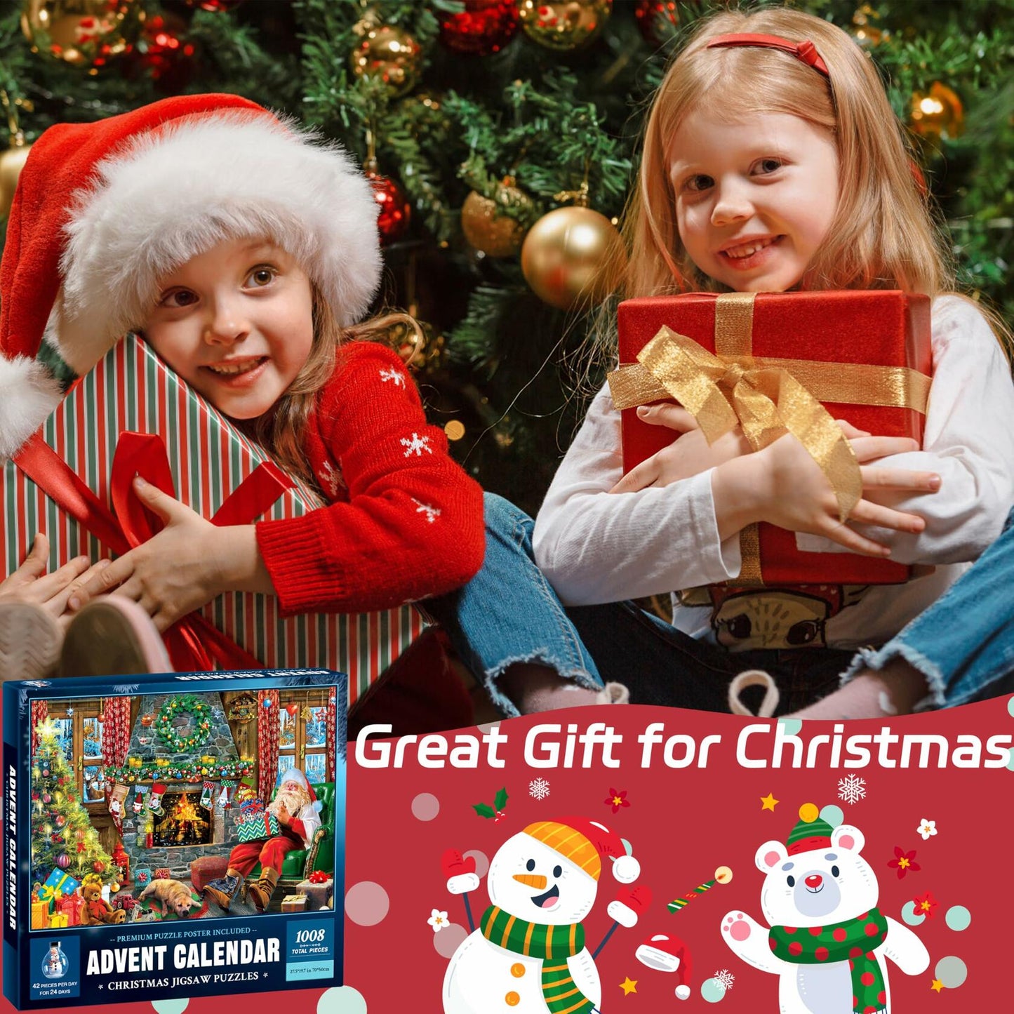 Advent Calendar 2025 Christmas Puzzle 1008 Pieces Santa's House Holiday