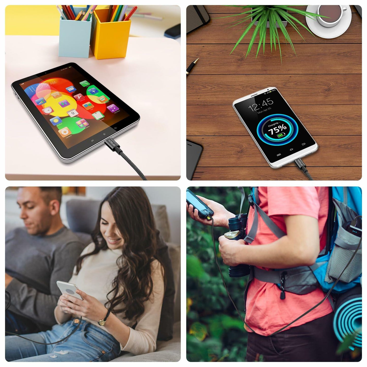 Kobilar USB C to USB C Cable 60W Fast Charging 3 Pack Multi-Length