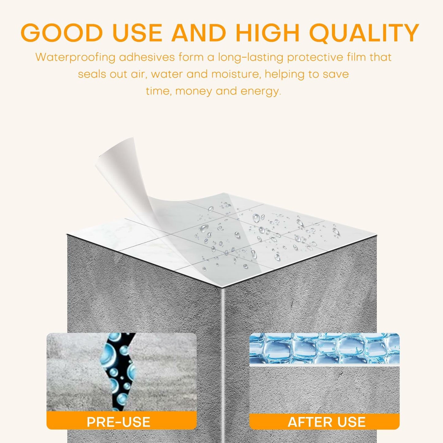 DUKONGQI Invisible Waterproof Agent Transparent White Sealant 17oz