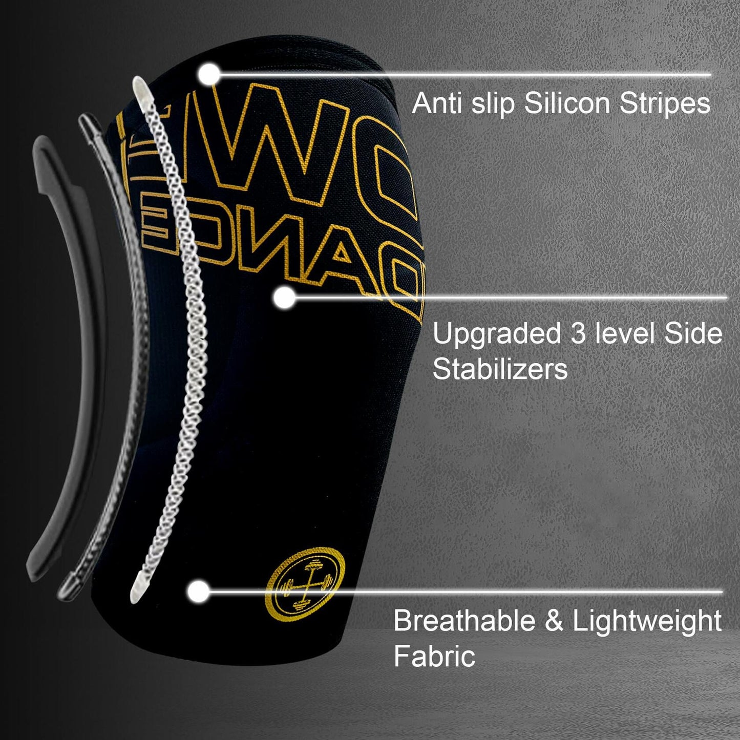 POWER GUIDANCE Fitness Knee Wraps 5mm Thickness 2 Pack Size M