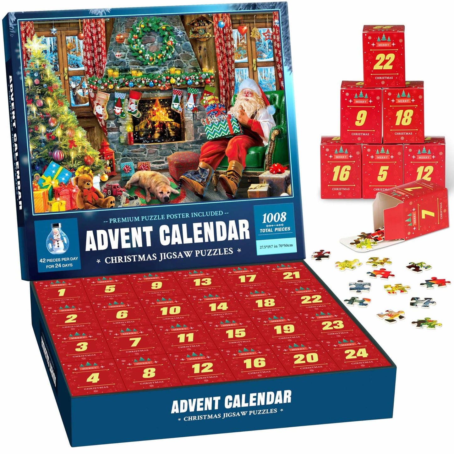Advent Calendar 2025 Christmas Puzzle 1008 Pieces Santa's House Holiday