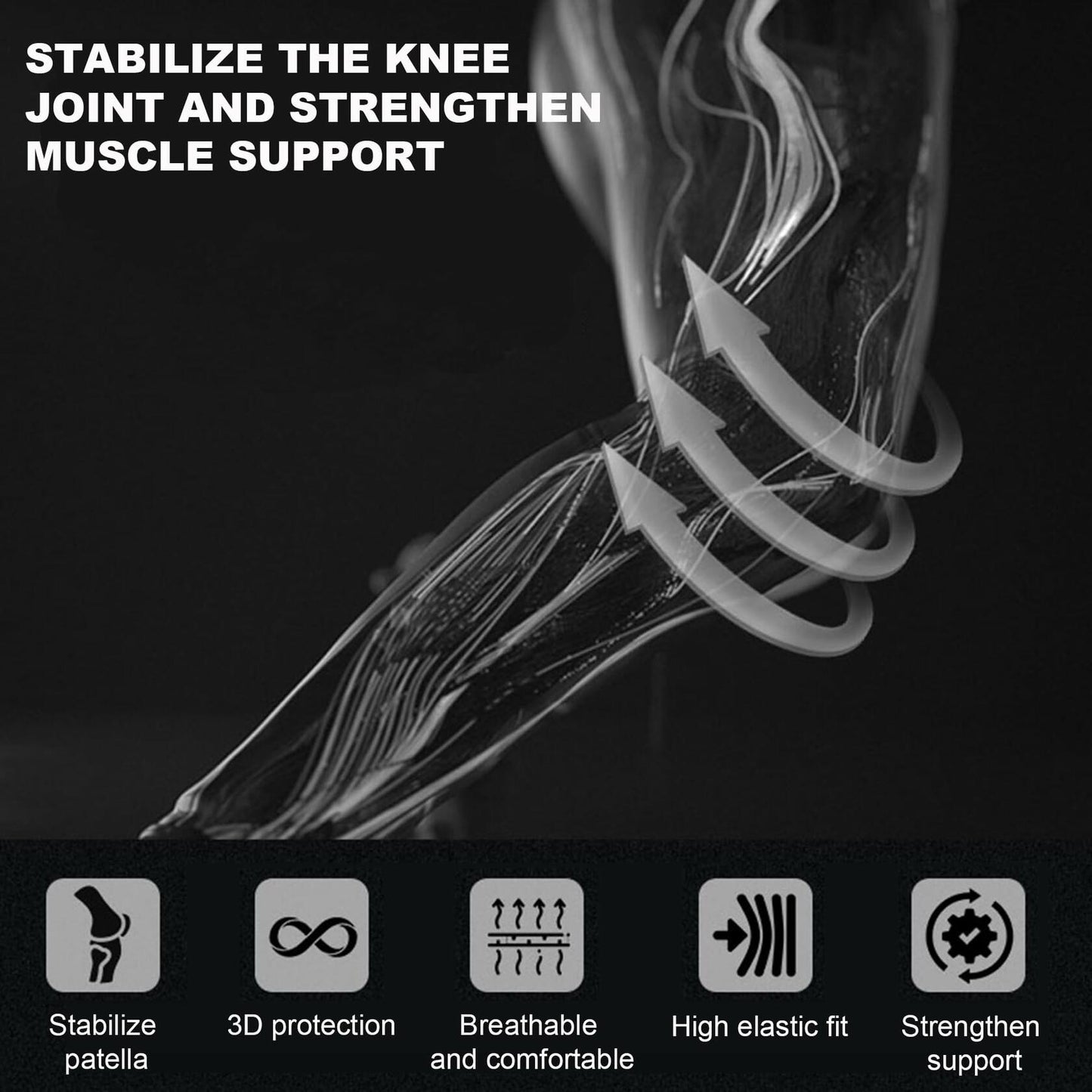 POWER GUIDANCE Fitness Knee Wraps 5mm Thickness 2 Pack Size M