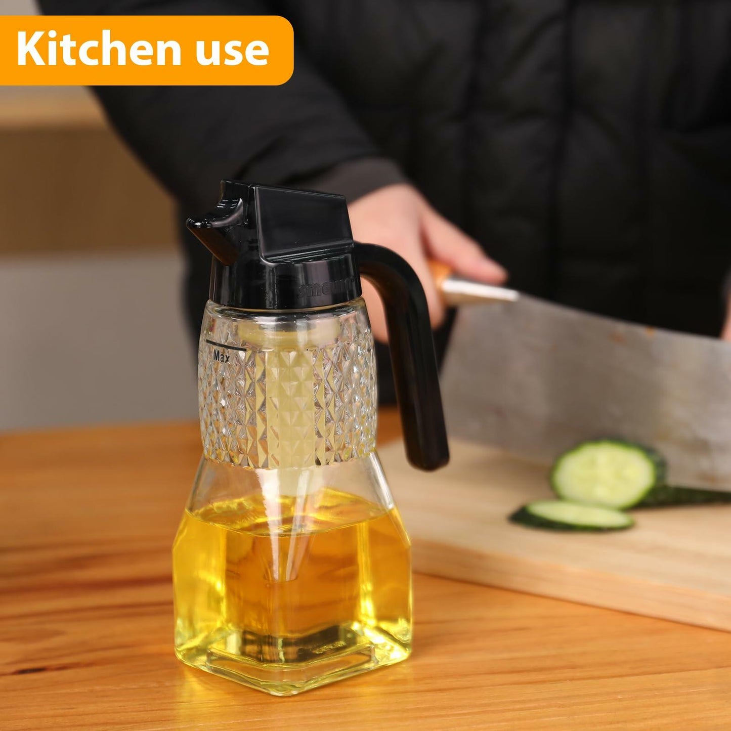 SMELHA Olive Oil Dispenser Vinegar Bottle 18.6oz 550ml Leakproof BPA Free
