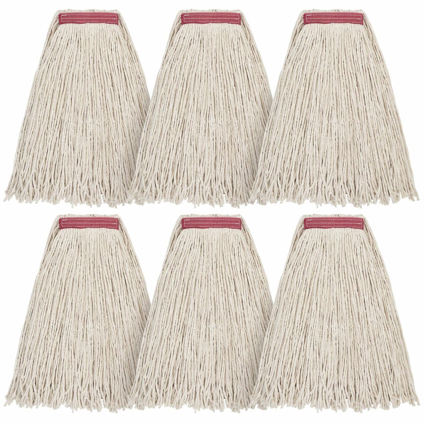 Matthew Cleaning 20oz Cotton Floor Mop Refill 6Pack White Heavy Duty