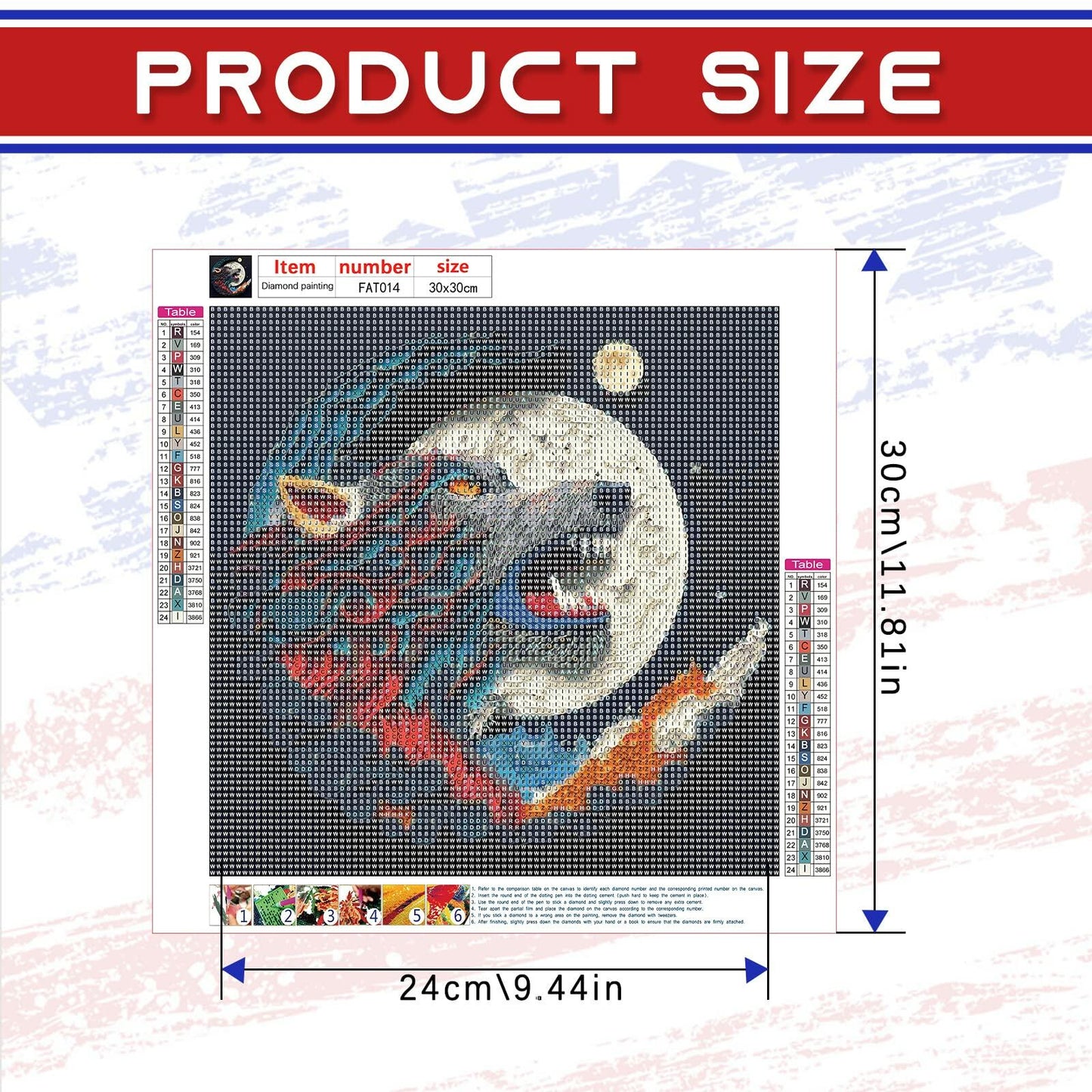 Focart Wolf Diamond Painting Kit 12x12 DIY Round Crystal Rhinestone Art