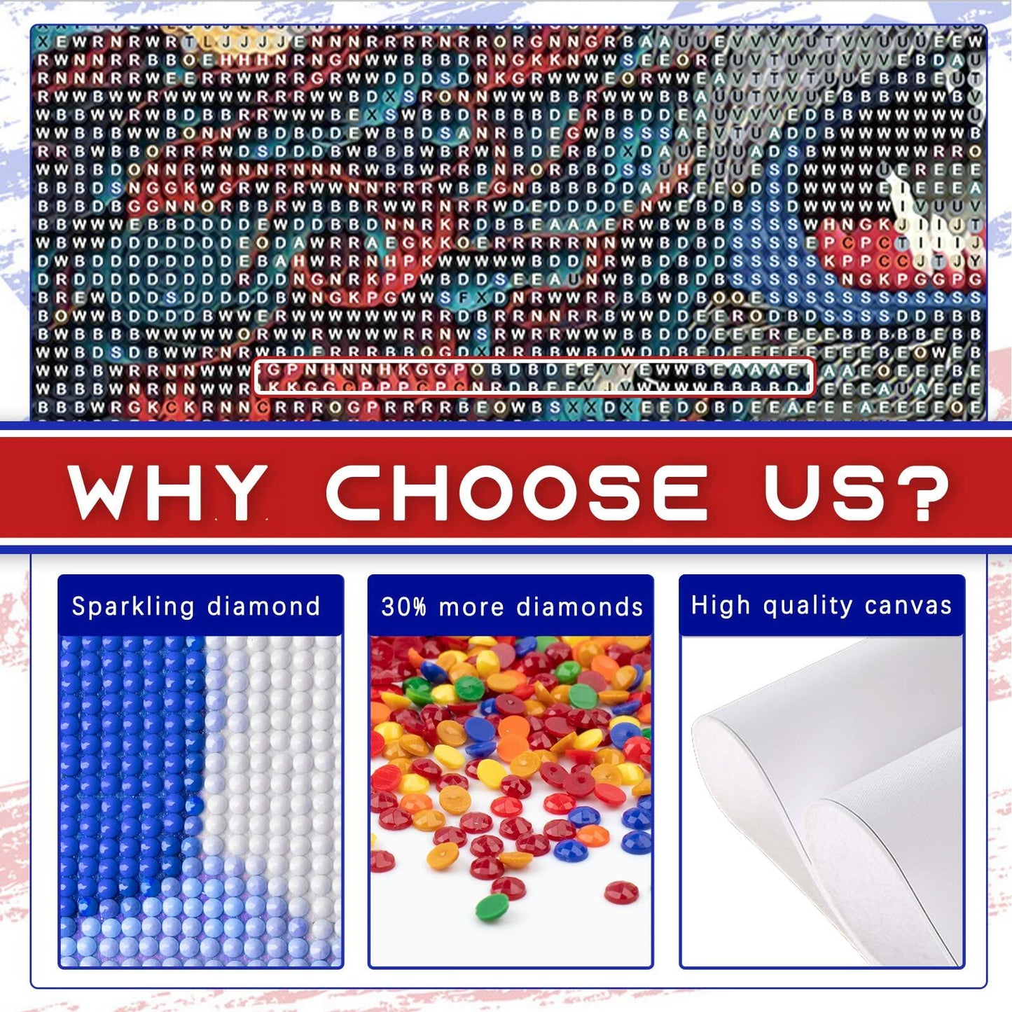 Focart Wolf Diamond Painting Kit 12x12 DIY Round Crystal Rhinestone Art