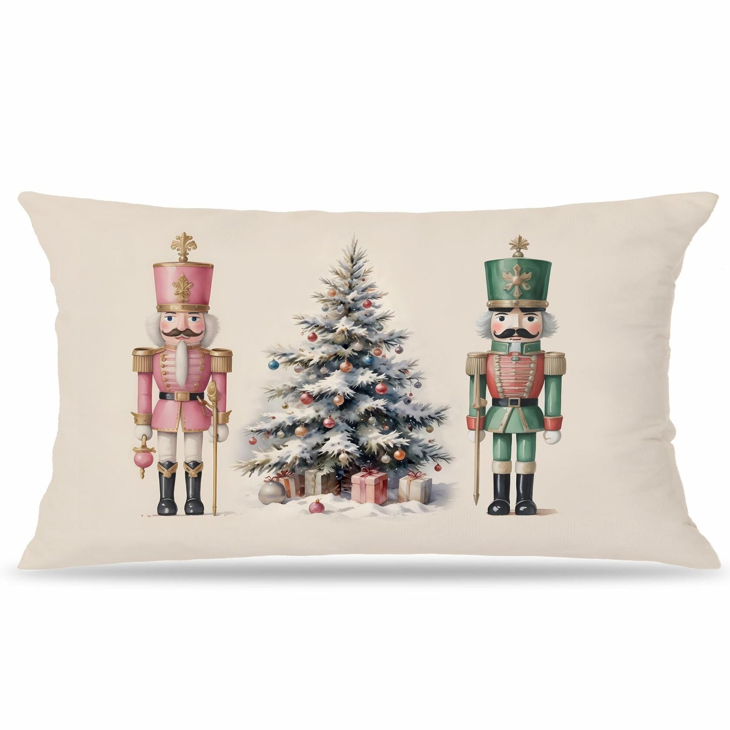 LUKIPOM Christmas Tree Lumbar Pillow Cover 20x12 Green 1 Count