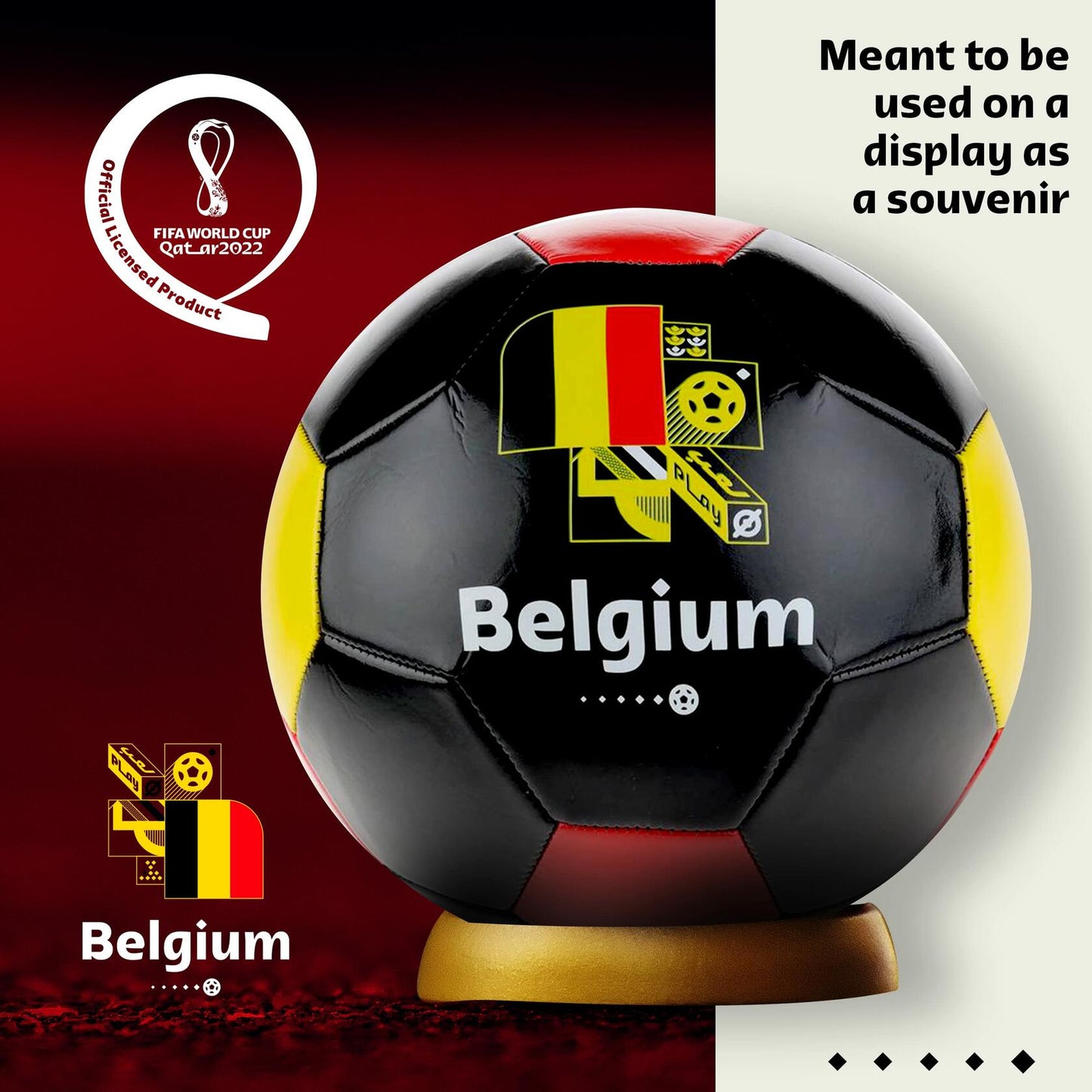 FIFA World Cup Qatar 2022 Belgium Soccer Ball Souvenir Multicolored