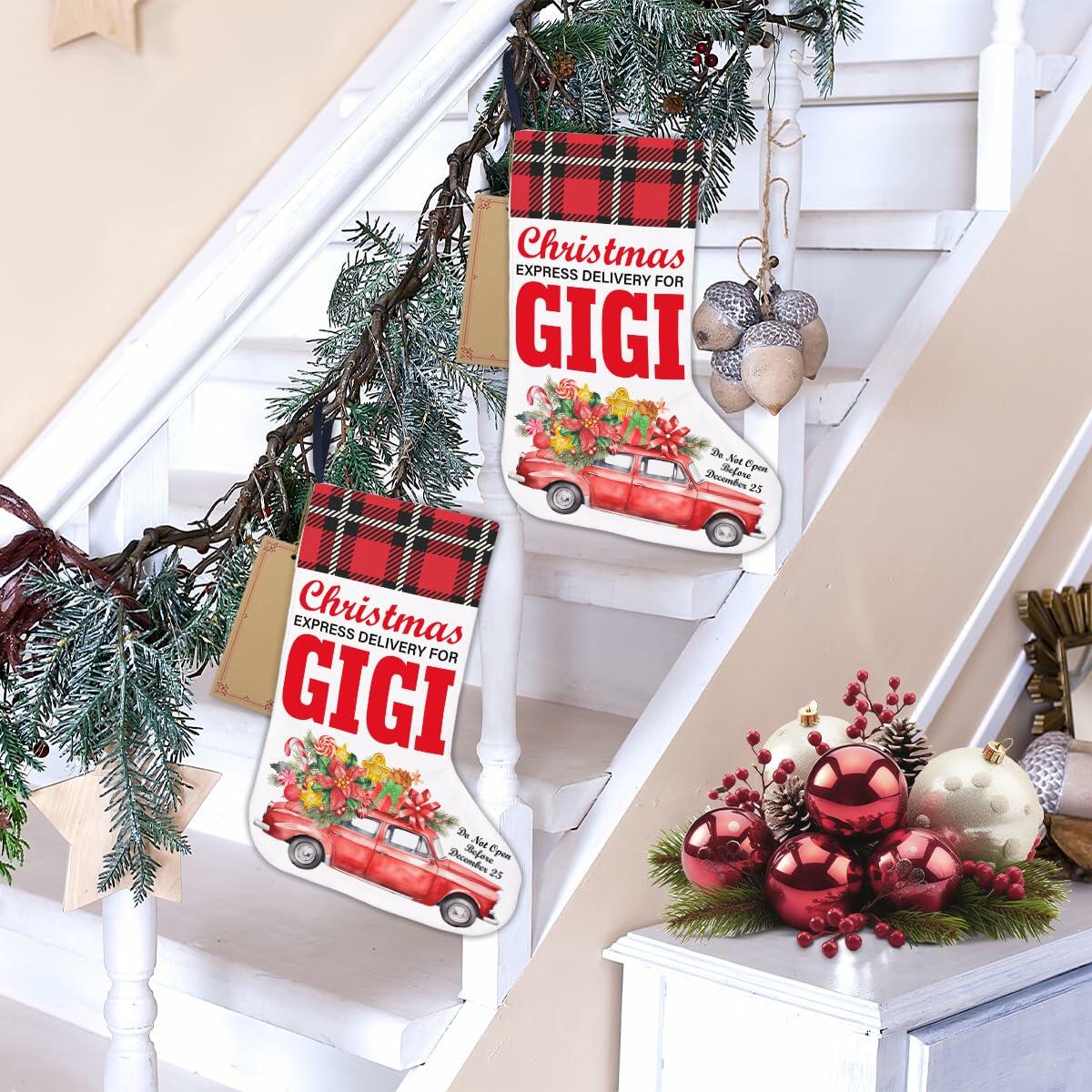 TSUYAWU Gigi Christmas Stocking Holiday Decoration 18x12 Inch
