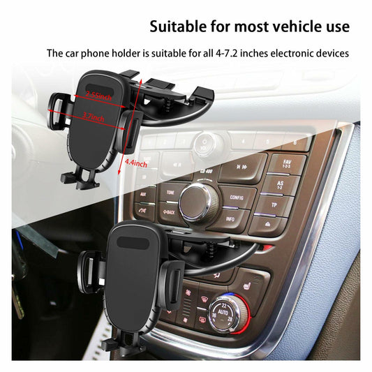 Augeny Car Phone Holder CD Slot 360° Rotatable Universal Black