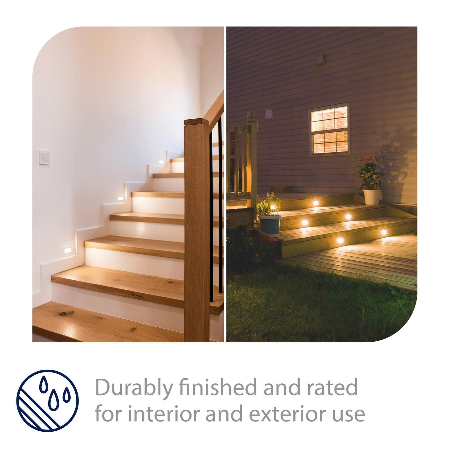 WAC LEDme 120V LED Horizontal Indoor Outdoor Step Wall Light 3000K White