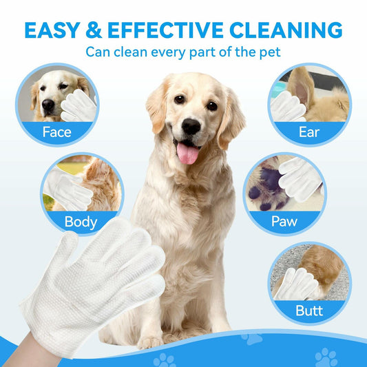 YUVEXAHOO Dog Wipes Extra Thick Deodorizing 6 PCS Blue Pack Pet Care Travel
