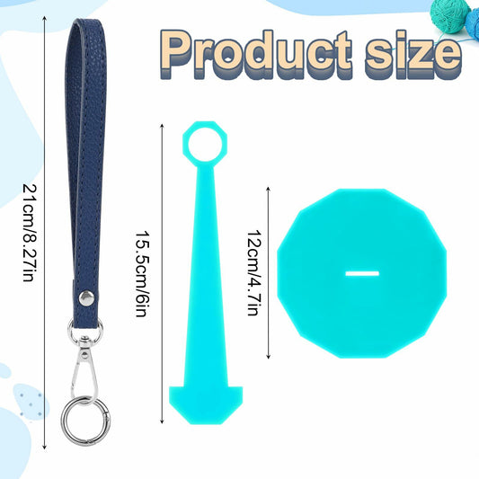 PortableWrist Yarn Holder Leather Wristband Acrylic Spinner Light Green