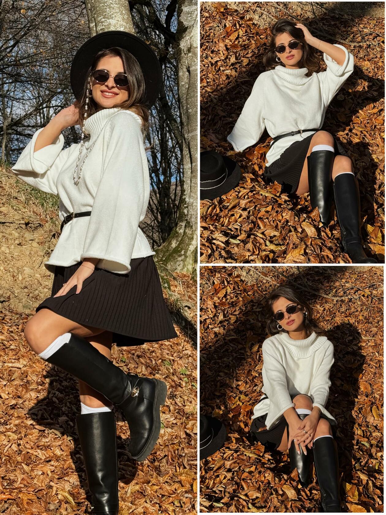 Womens Oversized Turtleneck Pullover Sweater Ribbed Knit White Size XL