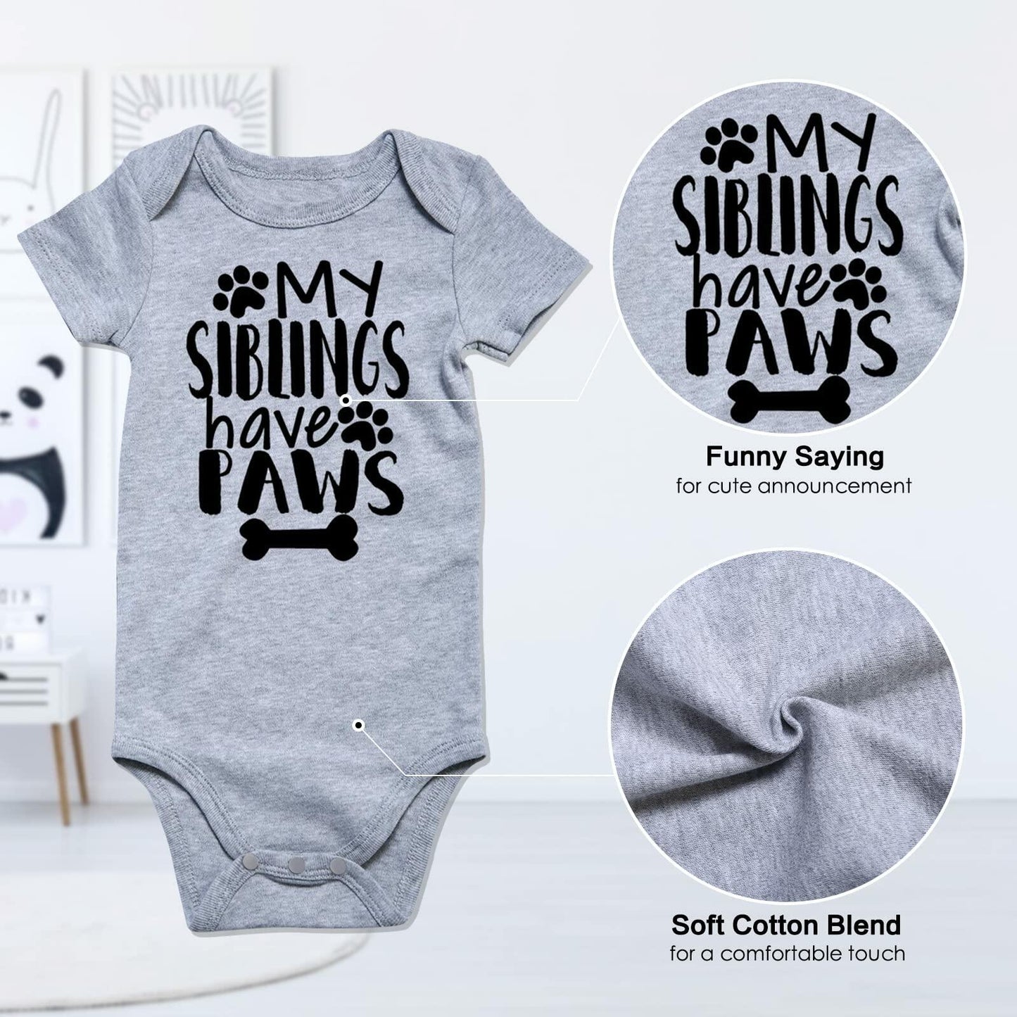 Funnycokid Baby Mother's Day Outfit Our First Mother's Day, Gray, 0-3 Months
