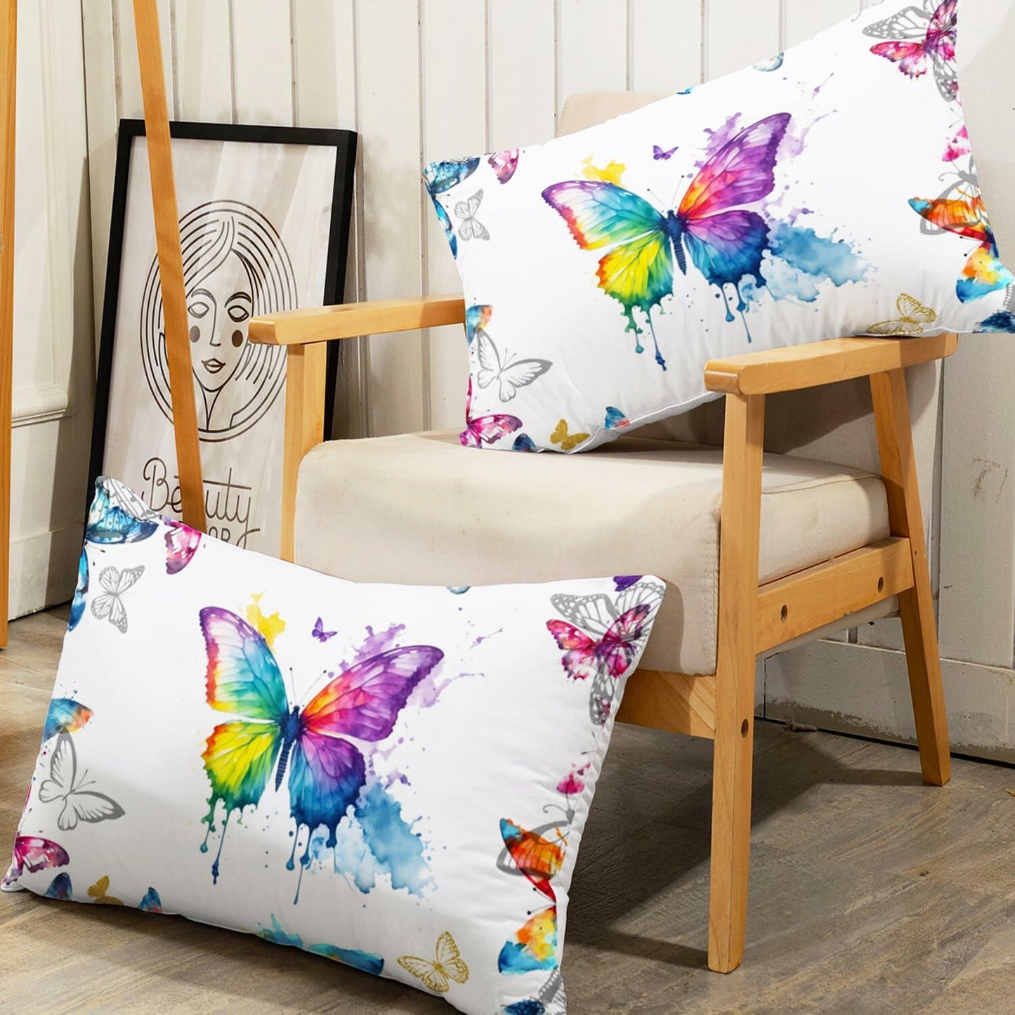 AILONEN Butterfly Fitted Sheet Set Full Size Colorful 3 PCS