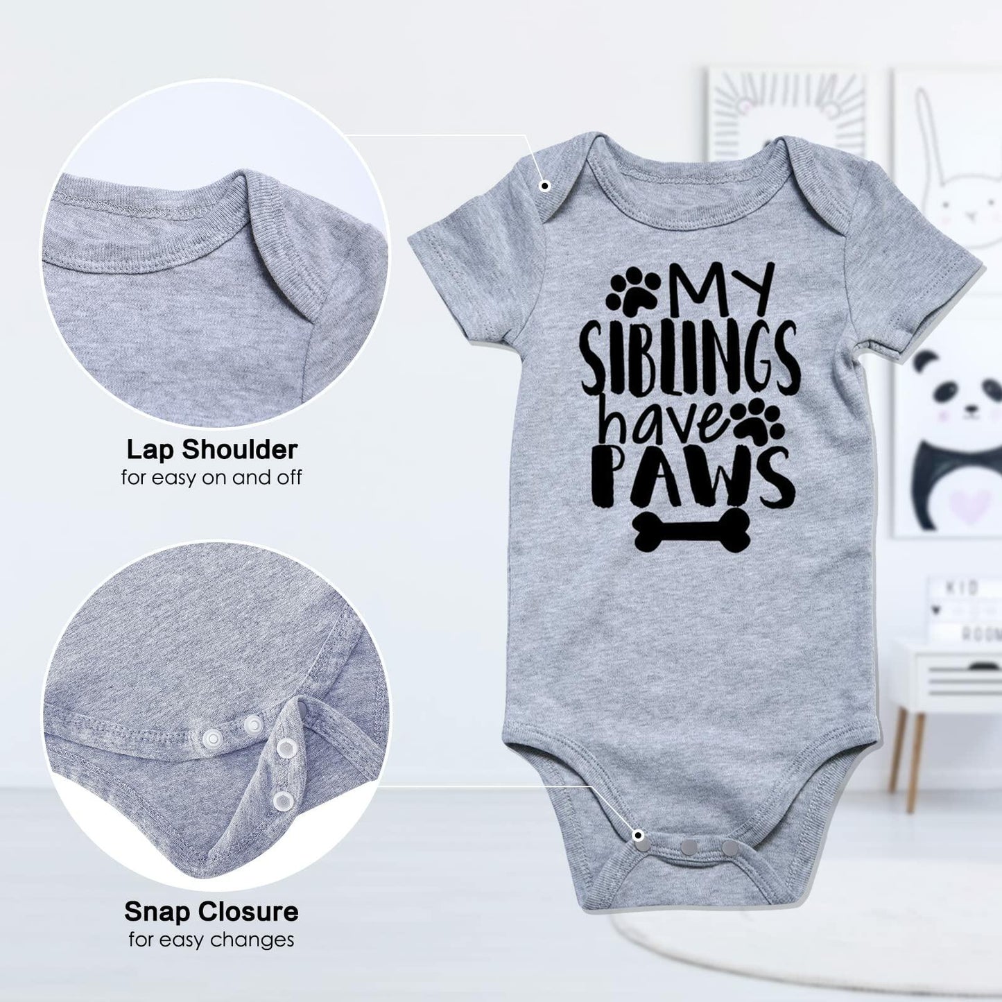 Funnycokid Baby Mother's Day Outfit Our First Mother's Day, Gray, 0-3 Months