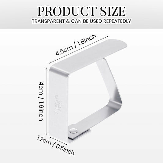 YASUOA Stainless Steel Dining Tablecloth Clips Heavy Duty 12 Pieces