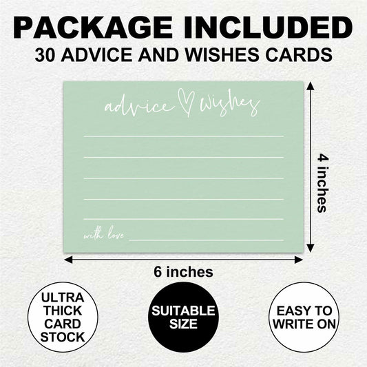 Qoamp Wedding Advice Cards 4x6 Inches 30pcs White Minimalist Bridal Shower