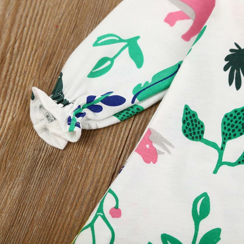 Adorable Girls Toddler Long Sleeve Cotton Dress Cartoon Bird 6T