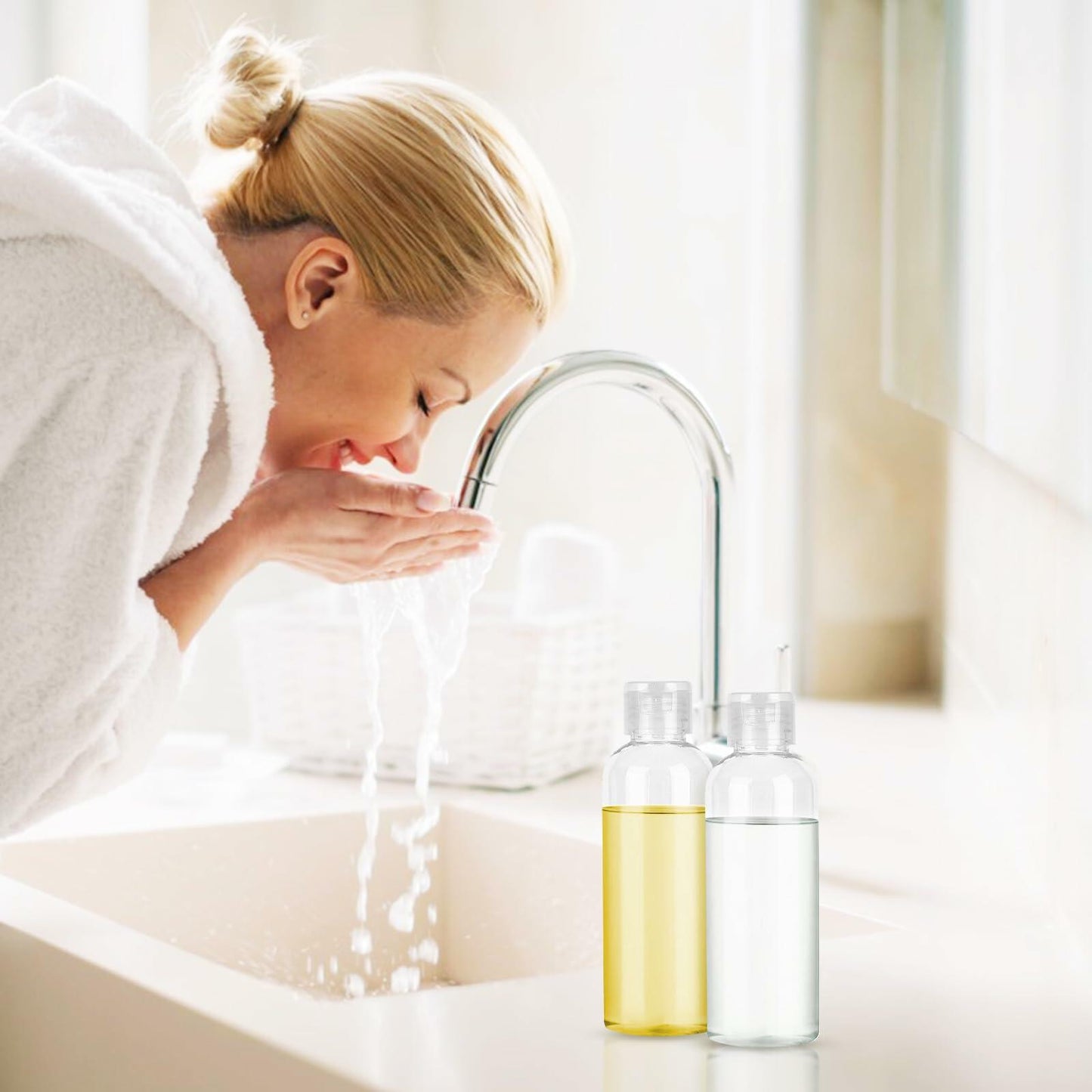 PSPIKXEG 10 Pack 3.4 OZ Clear Leak Proof Travel Bottles Transparent